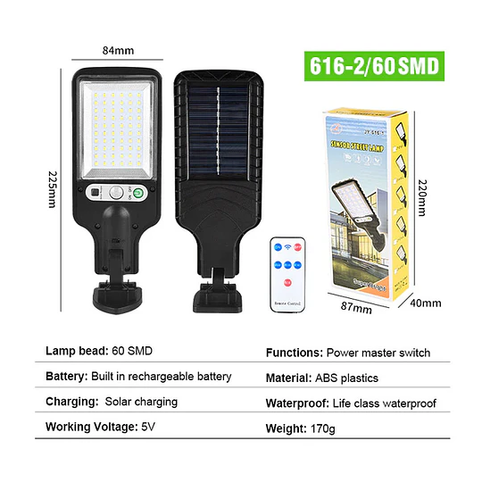 Farol Foco Solares Con Sensor De Movimiento