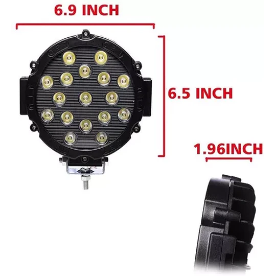 Foco Led Neblinero 17 Led 51w Offroad