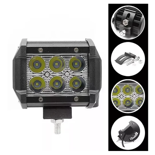 Neblinero 6 Led Auto Camioneta Jeep 18w 4 Pulgada 1800lm