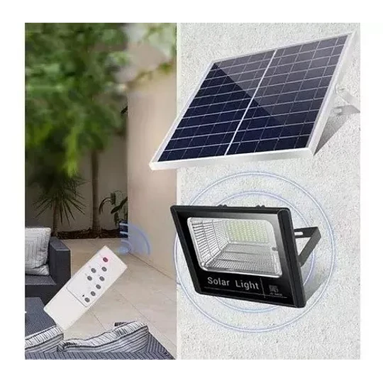 Foco Led 60 Watts Con Panel Solar Y Control Remoto