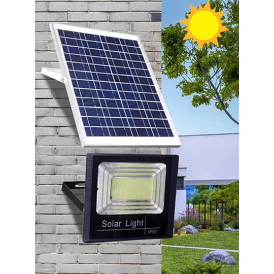 Foco Led 60 Watts Con Panel Solar Y Control Remoto