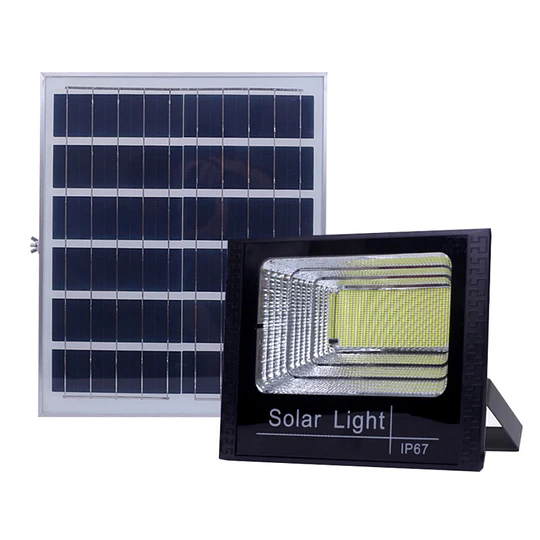 Foco Led 60 Watts Con Panel Solar Y Control Remoto
