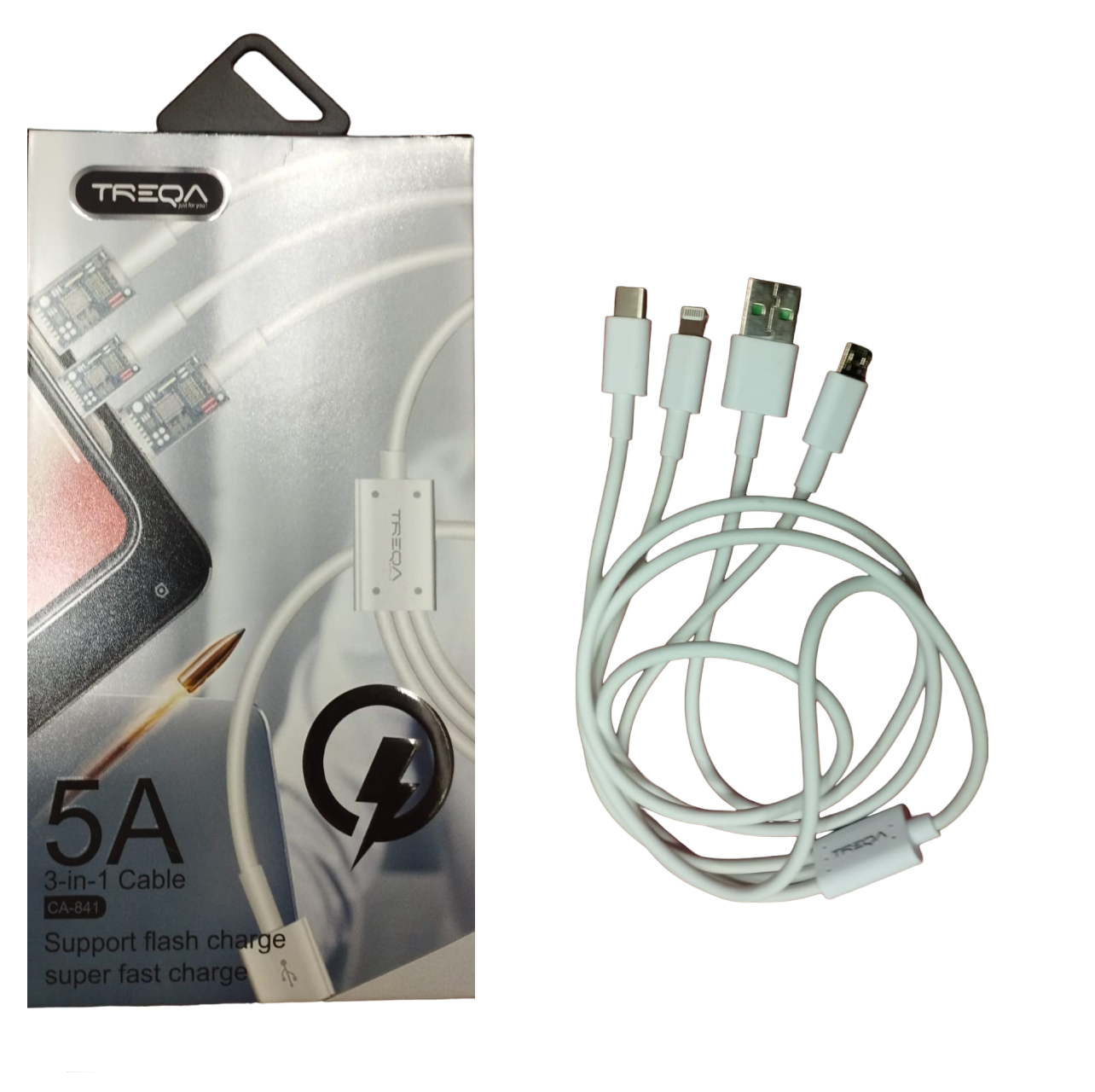 Treqa Ios Cable Cable 3 en 1 TREQA 5A ( 21860)