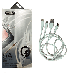 Cable 3 en 1 TREQA  5A ( 21860)