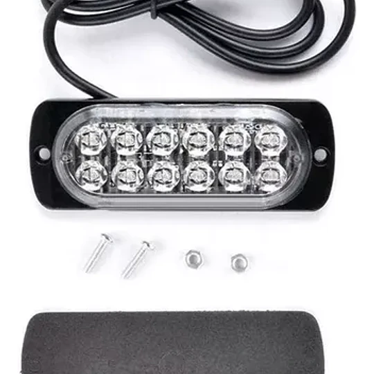 Barra Luz 12 Led Estrobo Autos 36 Watt Blanca 12v 24v
