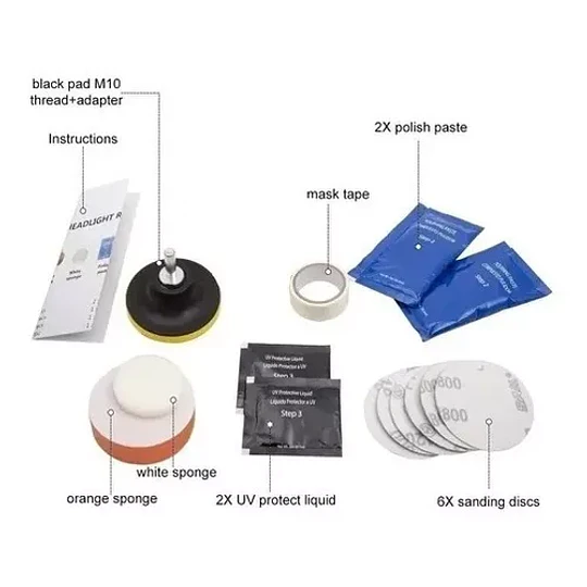 Kit Pulidor De Focos Aut Restauracion Focos Auto Pulidor