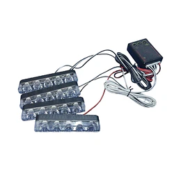 Kit 4 Luces De 4 Led Estrobo/ Para Rejilla Delantera De Auto