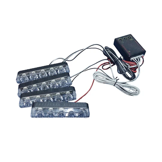 Kit 4 Luces De 4 Led Estrobo/ Para Rejilla Delantera De Auto