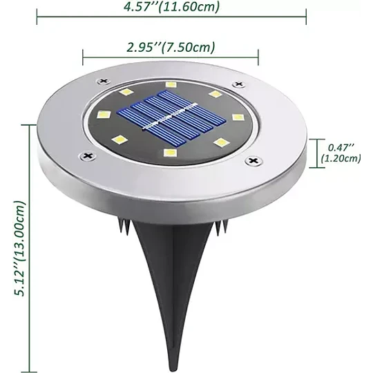Pack X4 Luz Led Solar Con Estaca Exterior Jardin