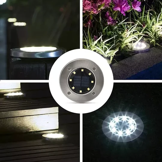 Pack X4 Luz Led Solar Con Estaca Exterior Jardin