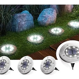 Pack X4 Luz Led Solar Con Estaca Exterior Jardin