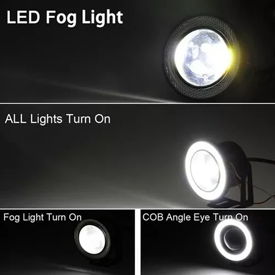 Par Focos Neblineros Led Ojos De Ángel 89mm Blanco + Blanco