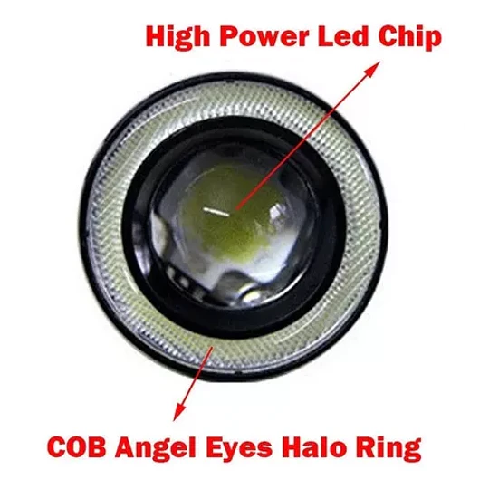 Par Focos Neblineros Led Ojos De Ángel 89mm Blanco + Blanco