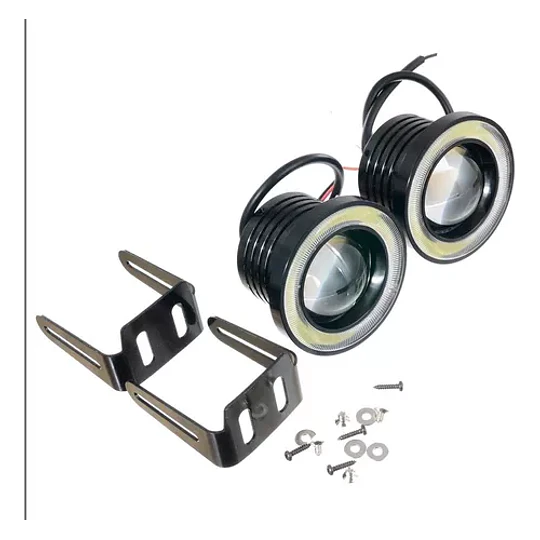 Par Focos Neblineros Led Ojos De Ángel 89mm Blanco + Blanco