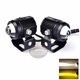 Neblinero Led Para Moto, Duo Color Ambar-blanco.