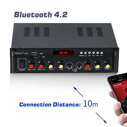 Kinter Amplificador Karaoke Para Hogar Y Autos