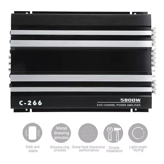 Amplificador De Sonido De 5800w, 4 Canales, 12v Para Auto
