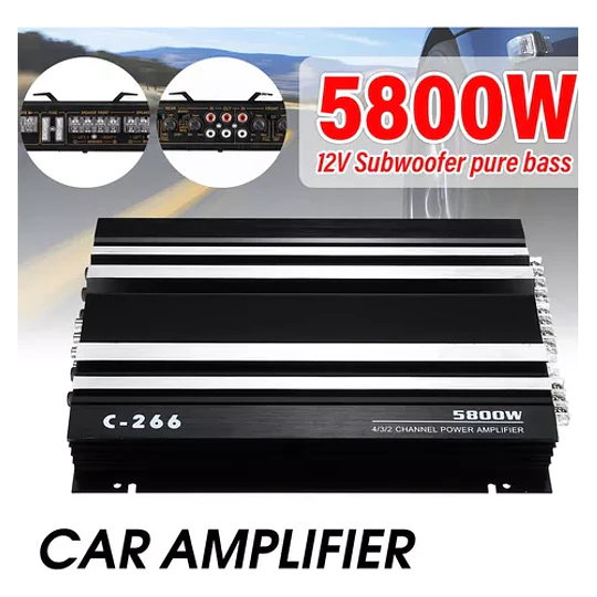 Amplificador De Sonido De 5800w, 4 Canales, 12v Para Auto