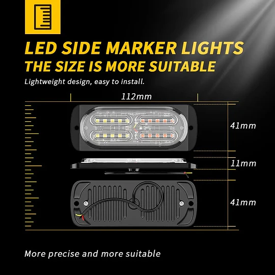 Luz De Advertencia De Luz Lateral 20 Led Camión De Coche