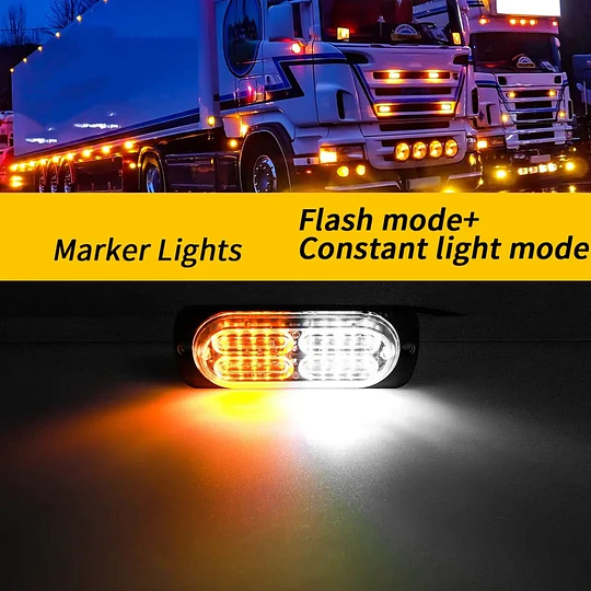 Luz De Advertencia De Luz Lateral 20 Led Camión De Coche