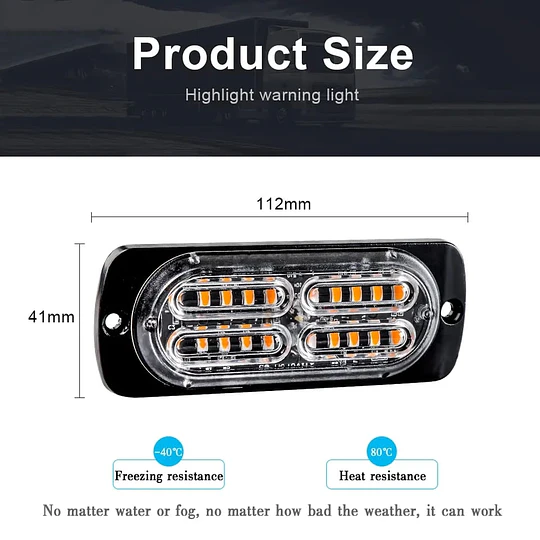 Luz De Advertencia De Luz Lateral 20 Led Camión De Coche