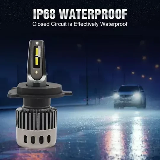 X2 Ampolleta Mini Turbo Led F10 Potente 3000lm Conector H4