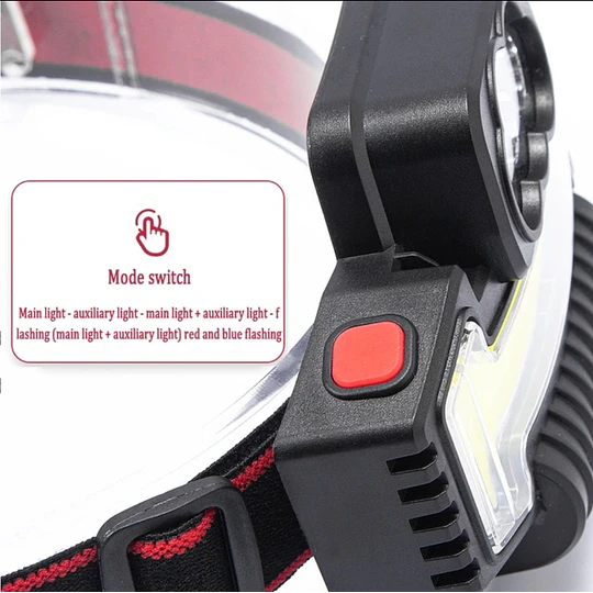 Linterna Frontal Led Brillante Luz Camping Lampara De Cabeza
