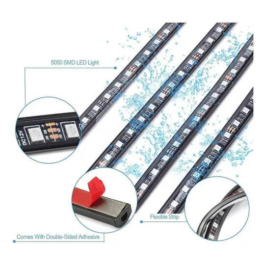 Kit Luz De Chasis Bluetooth Auto Luz De Piso Rgb Colores Rgb