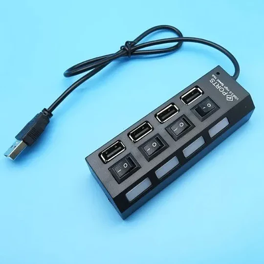 Multipuerto Hub 4 Usb Extension 4 Puertos Extensor Botones