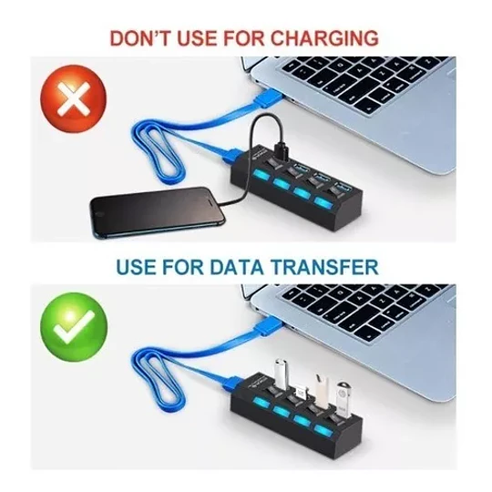 Multipuerto Hub 4 Usb Extension 4 Puertos Extensor Botones