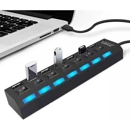 Multipuerto Hub 7 Usb Extension 7 Puertos Extensor Botones