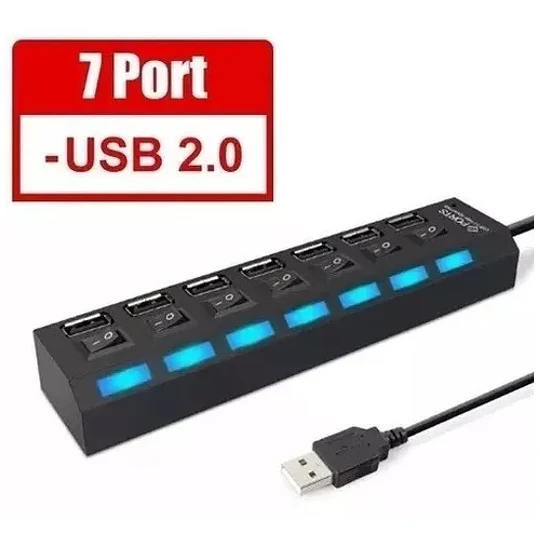 Multipuerto Hub 7 Usb Extension 7 Puertos Extensor Botones