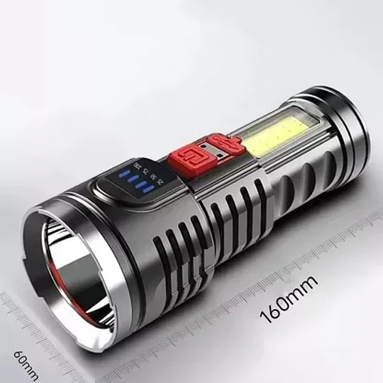 Linterna Led Recagable Usb Largo Alcance