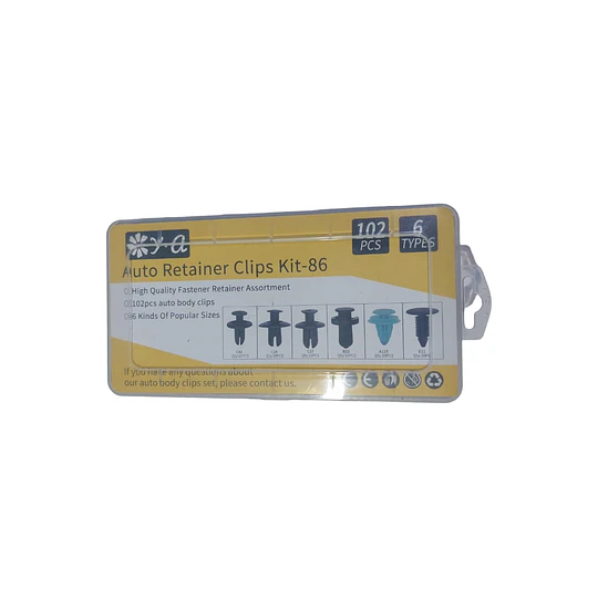 Kit 102 Clip Broche Remaches Plastico Auto