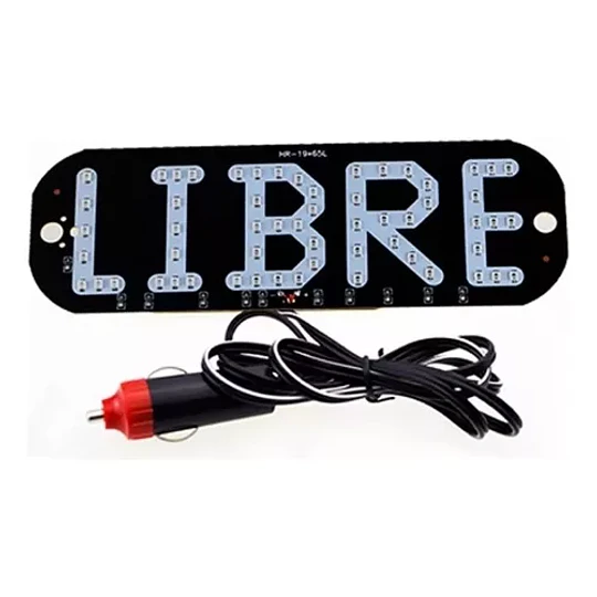 Letrero Taxi Libre Led Chupo Encendedor 12-24v Auto