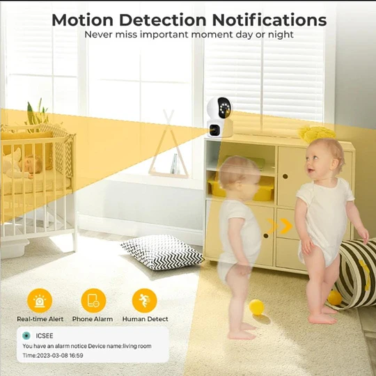 Cámara De Vigilancia Interior Hd De Doble Lente V Smart De 4