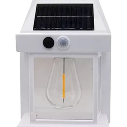 Aplique Solar Con Ampolleta Y Sensor Movimiento Jardin Farol