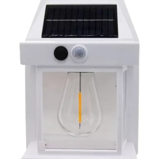 Aplique Solar Con Ampolleta Y Sensor Movimiento Jardin Farol