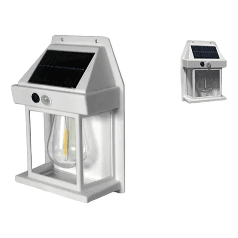 Aplique Solar Con Ampolleta Y Sensor Movimiento Jardin Farol