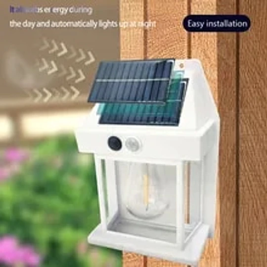 Aplique Solar Con Ampolleta Y Sensor Movimiento Jardin Farol
