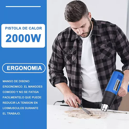 Pistola De Calor Aire Caliente 2000w 300-520 °c