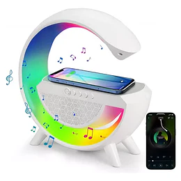 Lampara Mesa Inteligente Luces Bluetooh Cargador Inalambrica