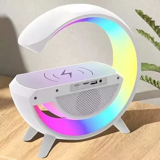 Lampara Mesa Inteligente Luces Bluetooh Cargador Inalambrica