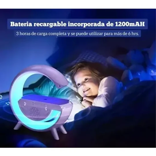 Lampara Mesa Inteligente Luces Bluetooh Cargador Inalambrica