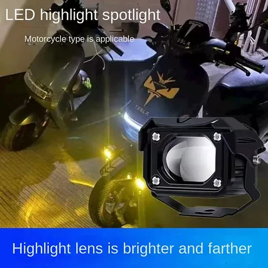 Luz Foco Neblinero Led 30w Estroboscopica Bicolor Lupa