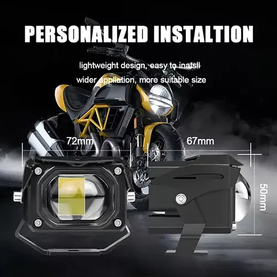 Luz Foco Neblinero Led 30w Estroboscopica Bicolor Lupa