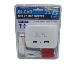 Extensor 2 Usb 12- 24v - 120w Encendedor