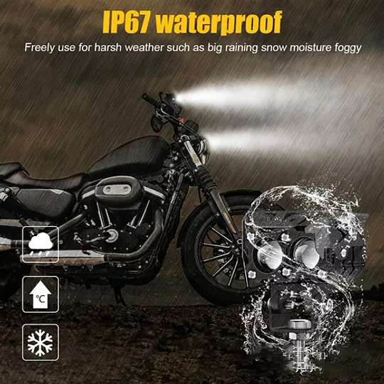 Par Motocicleta Led Faros Off Road Racer Lámpara Antiniebla