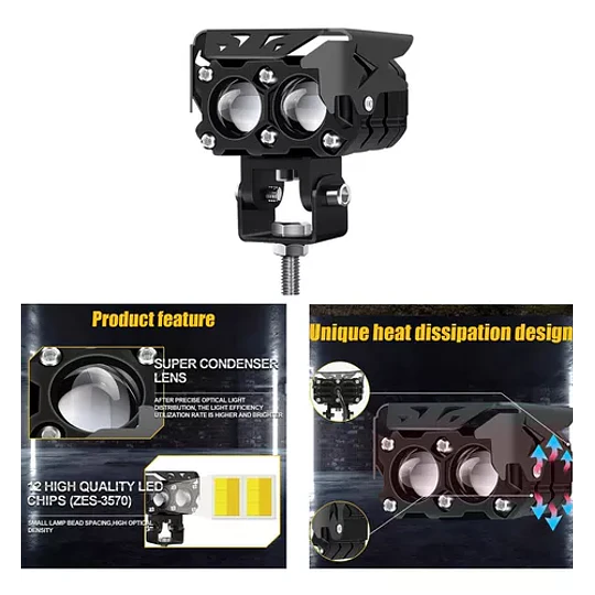 Par Motocicleta Led Faros Off Road Racer Lámpara Antiniebla