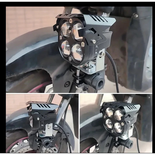 Faro Antiniebla Para Moto Led Bicolor